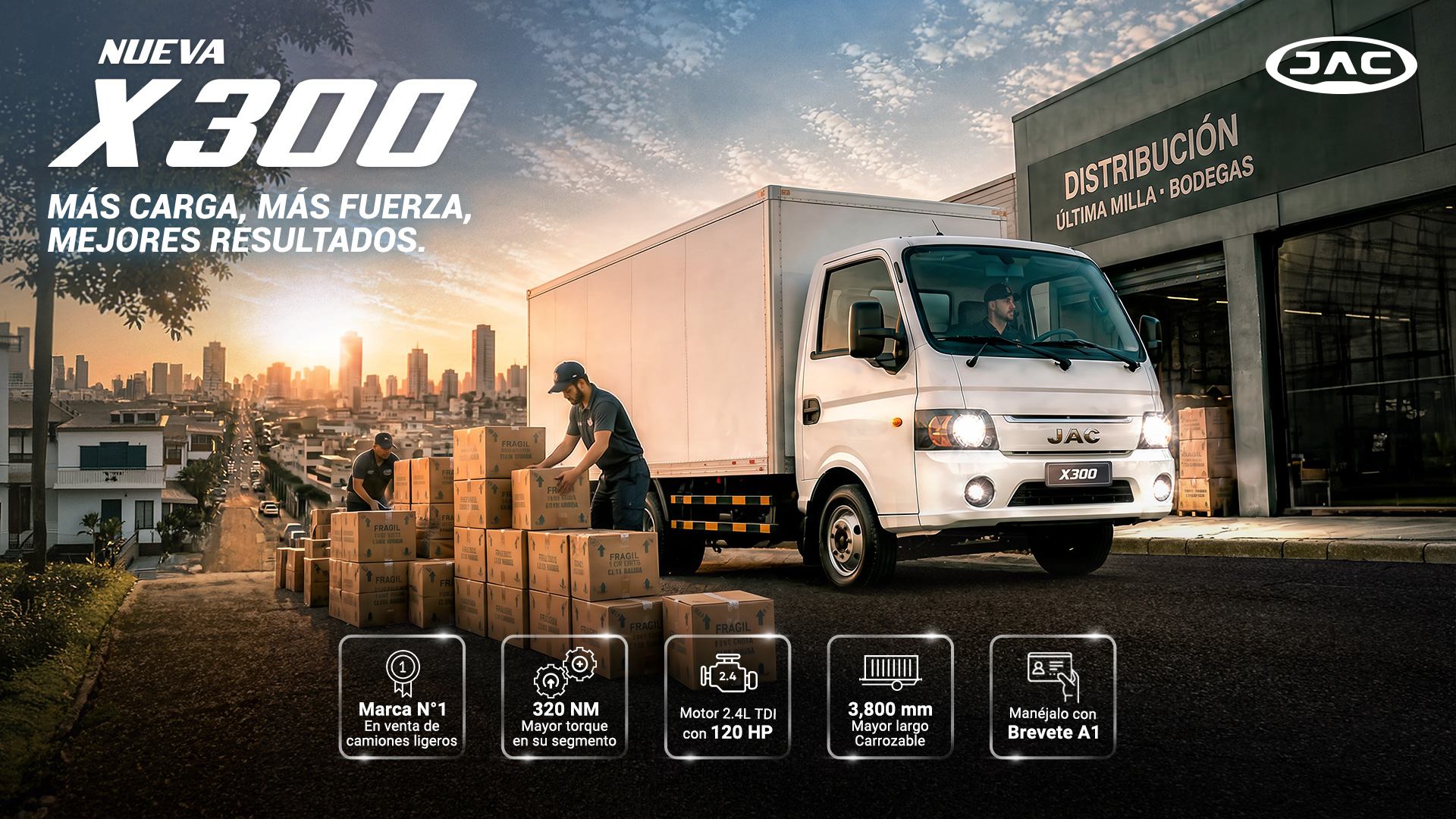 JAC MOTORS PRESENTA EL NUEVO CAMIÓN LIGERO JAC X300, MAYOR TORQUE Y LARGO CARROZABLE DEL SEGMENTO